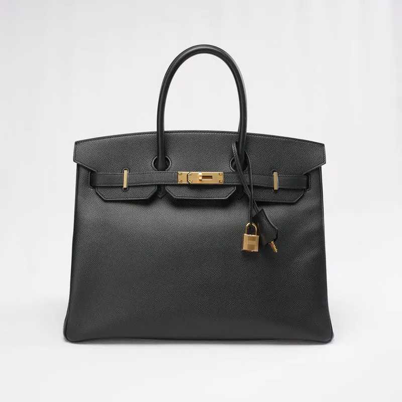 Hermès Birkin 35 Sellier Epsom Leder Schwarz 2014