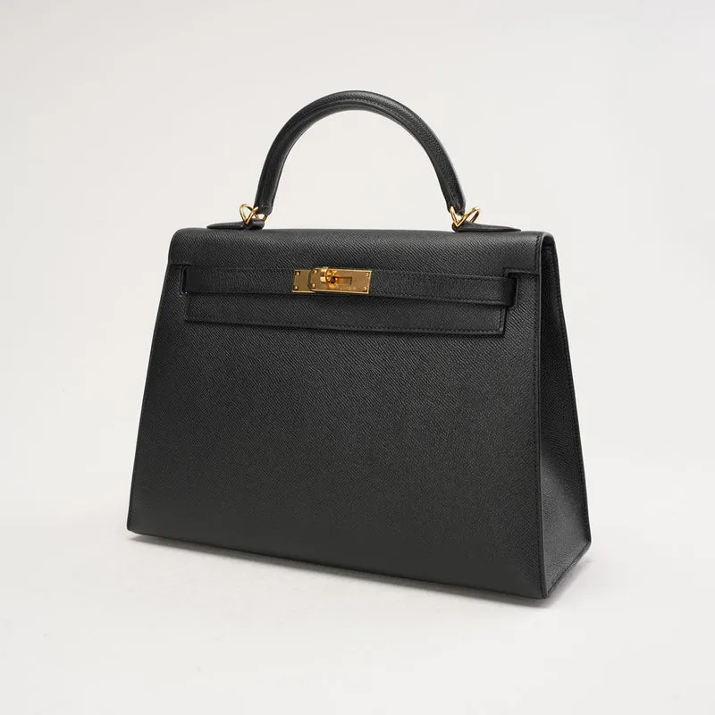 Hermès Sellier Kelly 32 Epsom Schwarz 2016