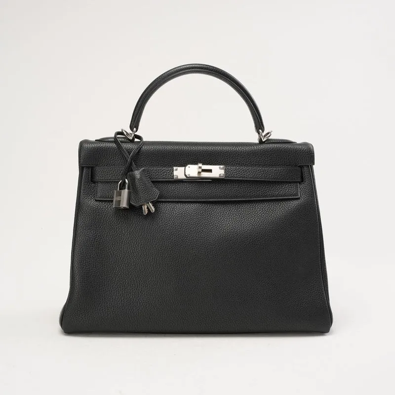 Hermes Vintage Sellier Kelly 32 Togo Schwarz 2004