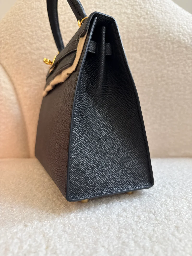 Hermes Sellier Kelly 25 Epsom Leder Schwarz 2024