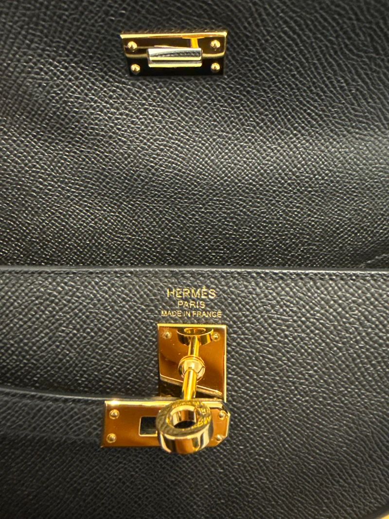 Hermes Sellier Kelly 25 Epsom Leder Schwarz 2024