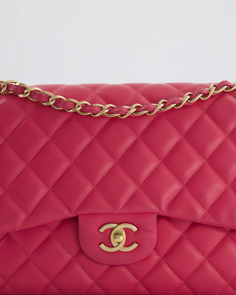 Chanel Classic Jumbo Double Flap Lamb Deep Pink 2013
