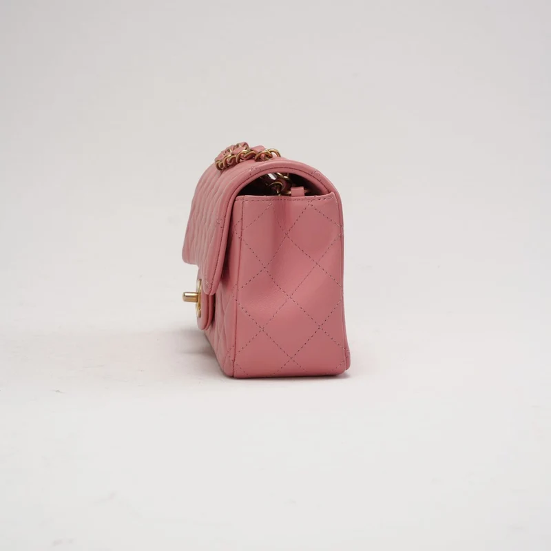 Chanel Pink Mini Rectangular Classic Flap Bag 2019