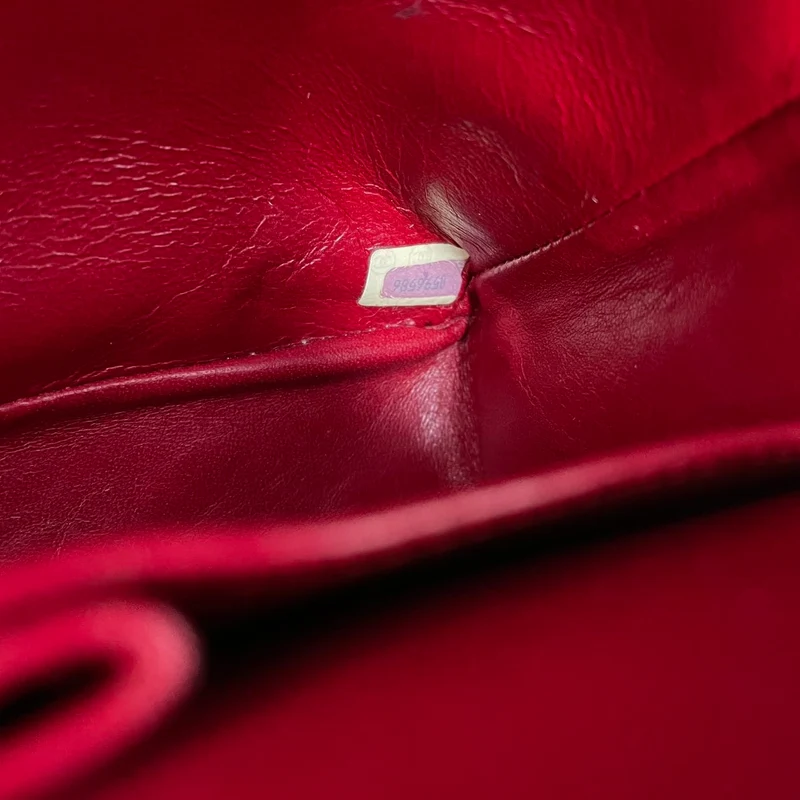 Chanel Vintage Red Classic Double Flap Bag 1988