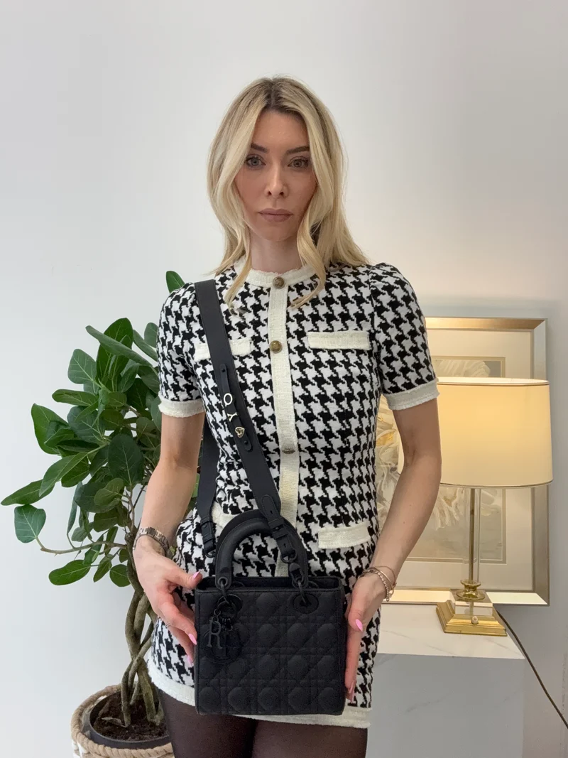 Christian Dior Lady Dior Kleine Matte Schwarze Tonale Tasche 2021
