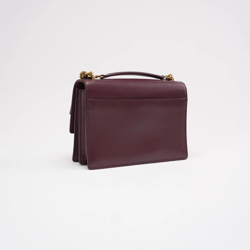 Saint Laurent Burgunderrotes Kalbsleder Medium Monogram Sunset 2018