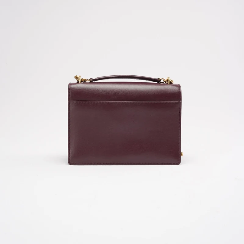 Saint Laurent Burgunderrotes Kalbsleder Medium Monogram Sunset 2018