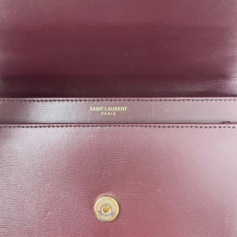 Saint Laurent Burgunderrotes Kalbsleder Medium Monogram Sunset 2018