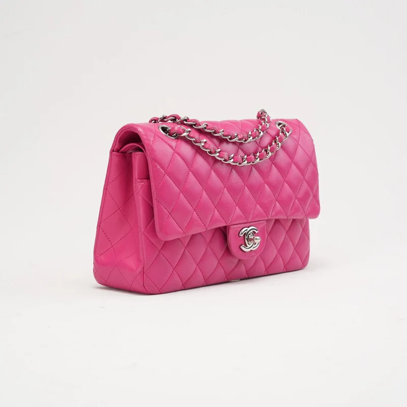 Chanel Pink Timeless Medium Double Flap Bag 2014