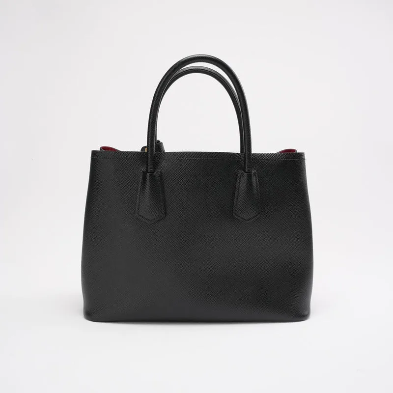 Prada Medium Black / Red Double Tote Bag