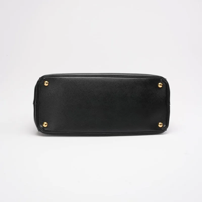 Prada Black Galleria Medium Galleria Zip Tote Saffiano Leder