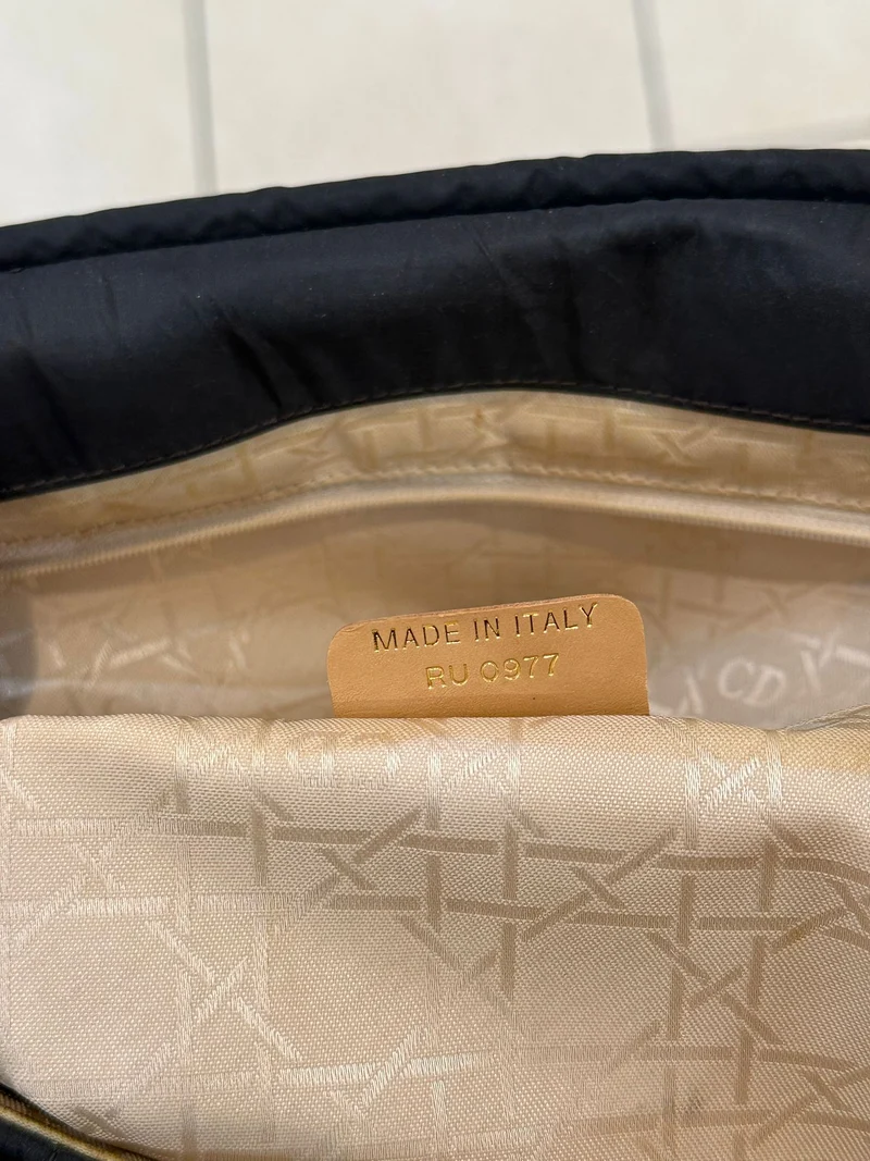 Dior Lady Dior Schwarze Große Cannage Zwei-Wege-Tasche 1997