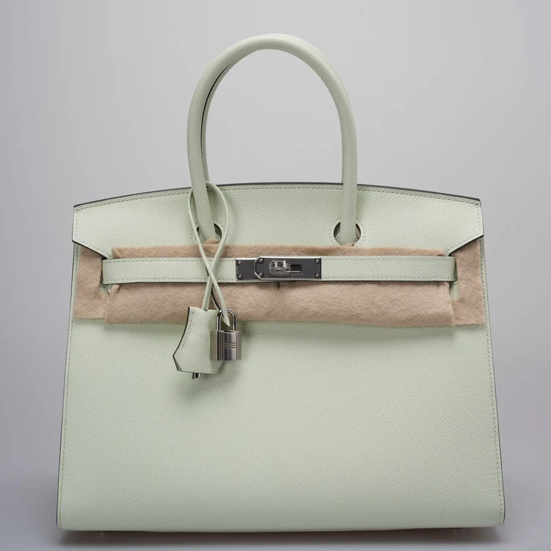 Teil 2: Hermes Birkin Sellier 30 Tasche aus Vert Fizz Epsom-Leder mit Palladium-Beschlägen aus dem Jahr 2023