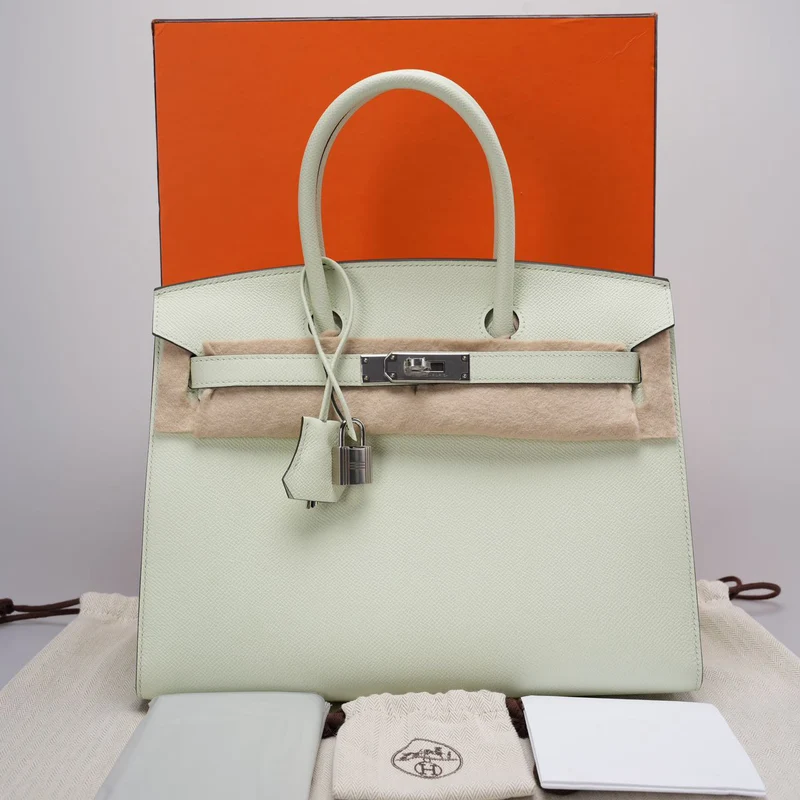 Teil 2: Hermes Birkin Sellier 30 Tasche aus Vert Fizz Epsom-Leder mit Palladium-Beschlägen aus dem Jahr 2023