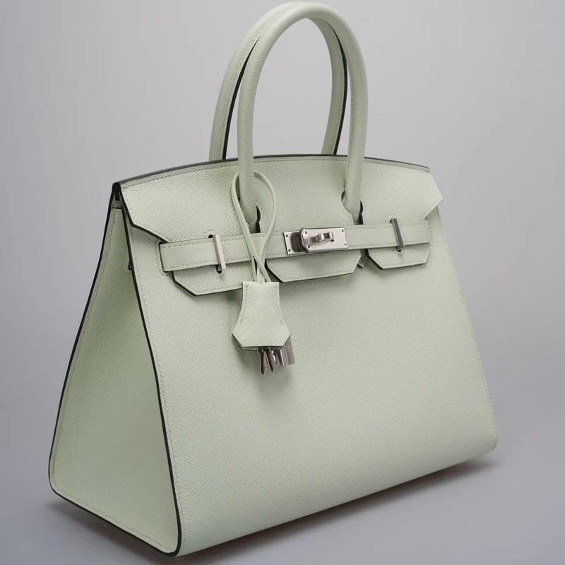 Teil 2: Hermes Birkin Sellier 30 Tasche aus Vert Fizz Epsom-Leder mit Palladium-Beschlägen aus dem Jahr 2023