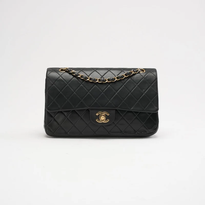 Chanel Vintage Schwarze Medium Classic Double Flap Bag 2003