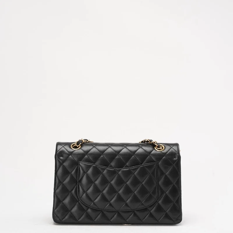 Chanel Schwarze Classic Medium Double Flap Bag aus Lammleder 2014 Teil 1