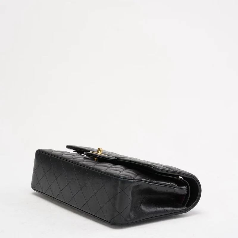 Chanel Schwarze Classic Medium Double Flap Bag aus Lammleder 2014 Teil 1