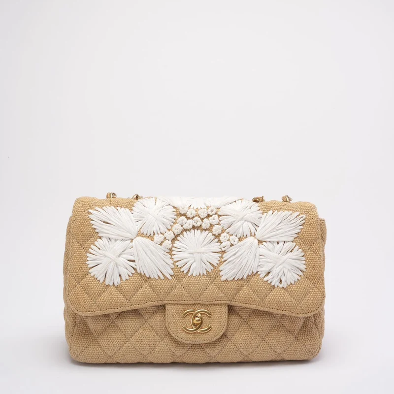 Chanel Tweed Raffia Coco Country Jumbo Flap 2010