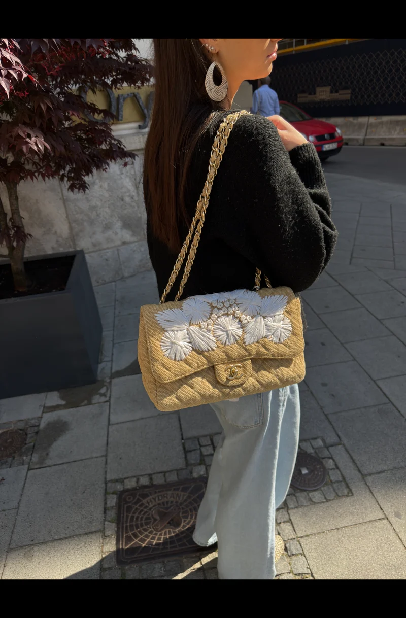 Chanel Tweed Raffia Coco Country Jumbo Flap 2010