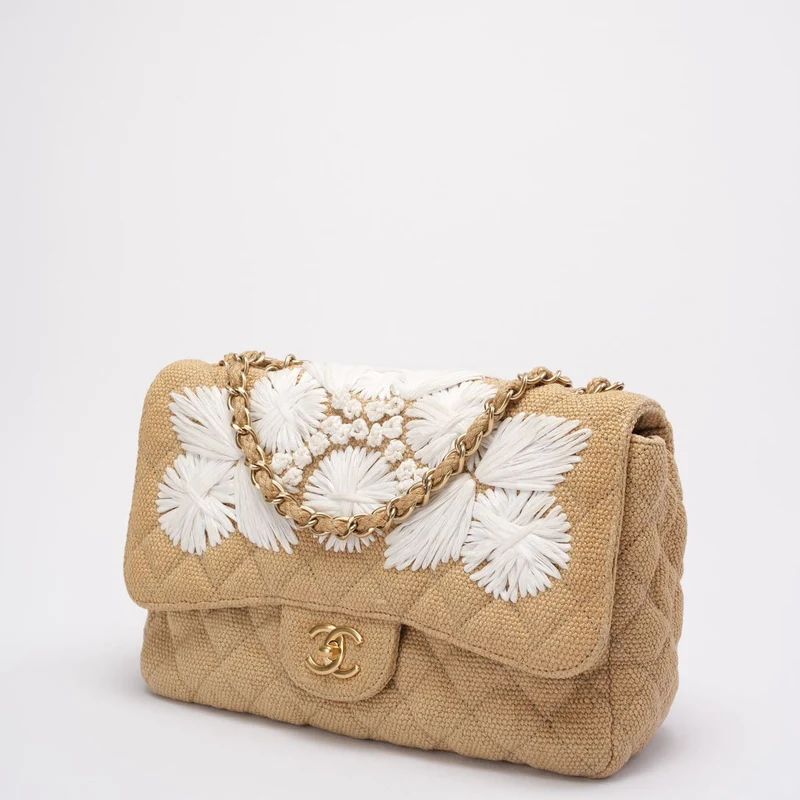 Chanel Tweed Raffia Coco Country Jumbo Flap 2010