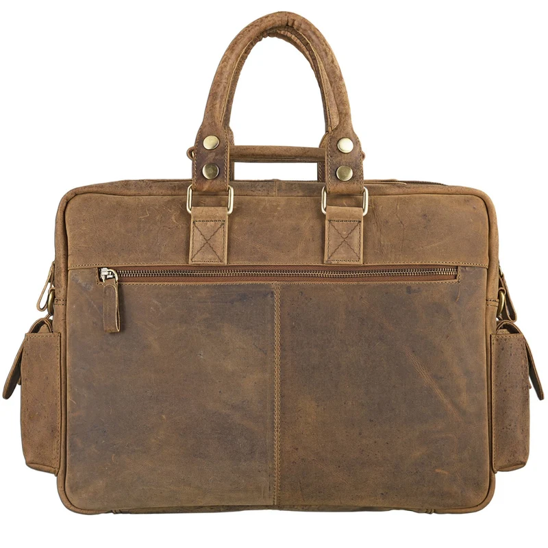 Großer Messenger Bag Umhängetasche Unisex Leder