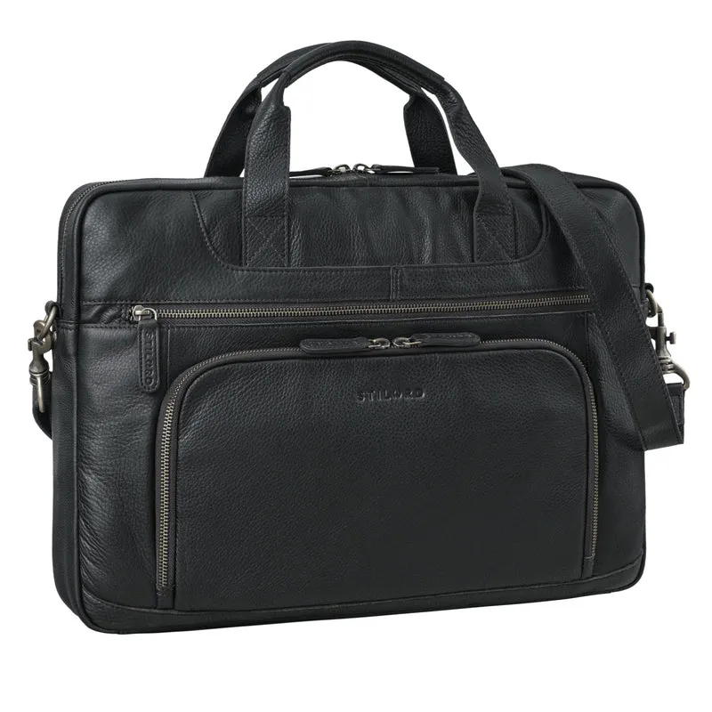B-WARE "Cyrus" Vintage Laptoptasche 17 Zoll Leder Herren Groß