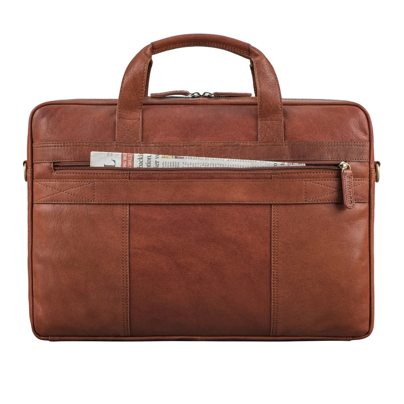 B-WARE "Cyrus" Vintage Laptoptasche 17 Zoll Leder Herren Groß