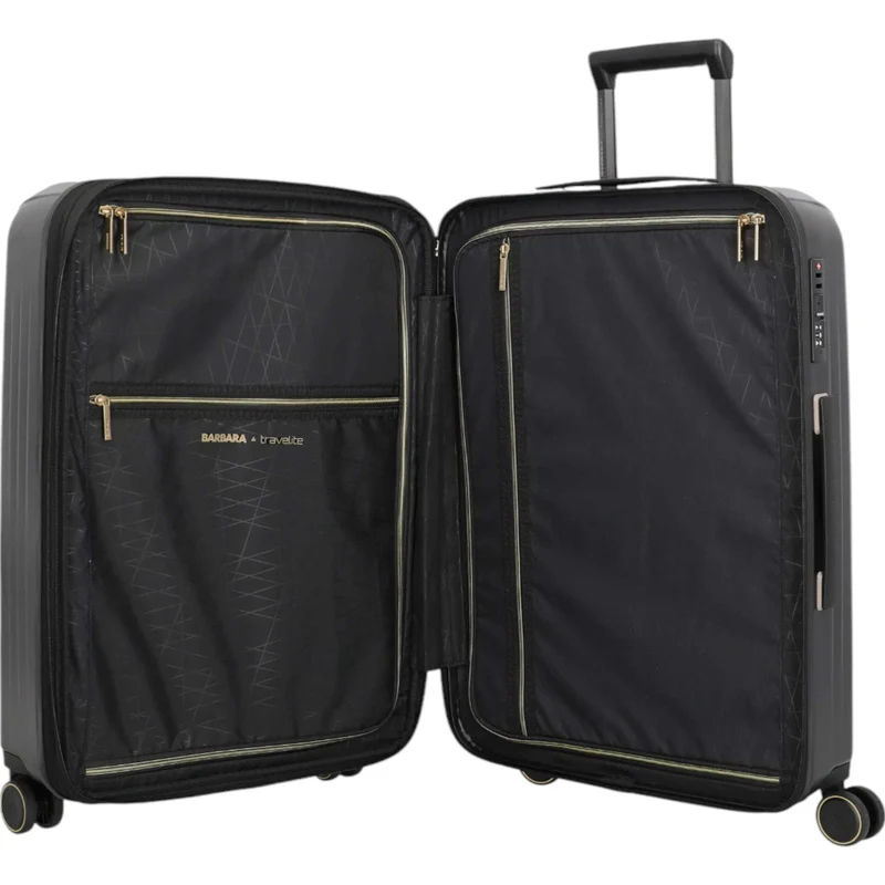 Travelite Barbara Novelty 4-Rollen-Trolley M erweiterbar 65 cm -black