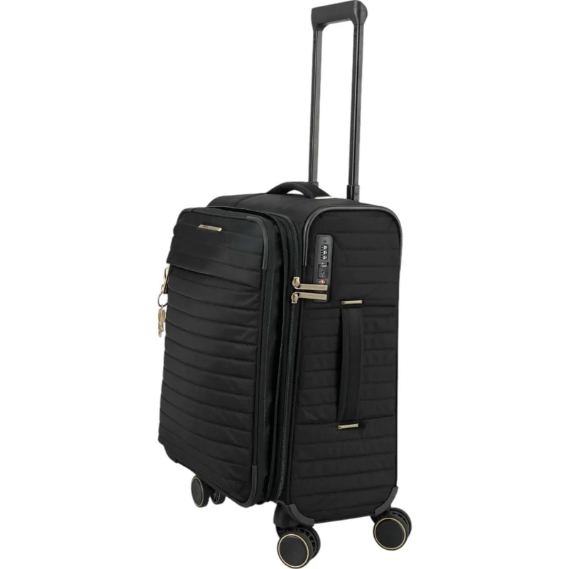 Travelite Barbara Stepp Kabinentrolley S erweiterbar 55 cm -black