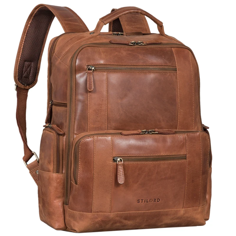 B-WARE "Eike" Modischer Laptoprucksack 15,6 Zoll Leder