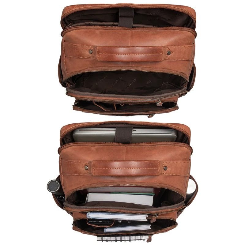 B-WARE "Eike" Modischer Laptoprucksack 15,6 Zoll Leder