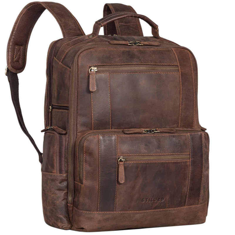 B-WARE "Eike" Modischer Laptoprucksack 15,6 Zoll Leder