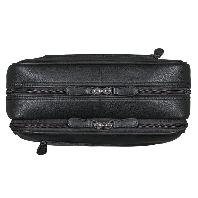 B-WARE "Voyager" Vintage Kulturtasche Leder Herren Damen Groß