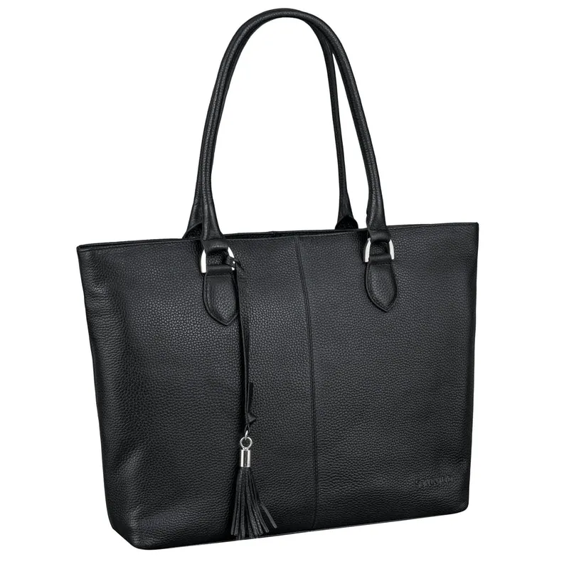 B-WARE "Callie" Echt Leder Shopper Tasche Damen Groß für 15.6 Zoll Laptop