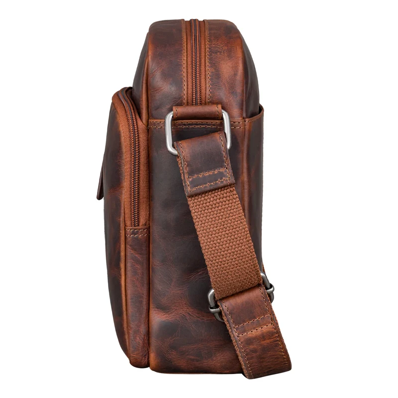 B-WARE "Amadeo" Elegante Umhängetasche Herren Klein Leder 8,3 Zoll Tablet