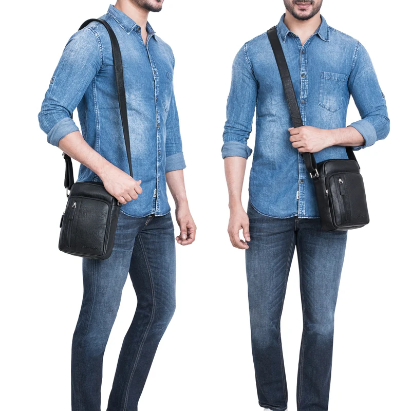 B-WARE "Amadeo" Elegante Umhängetasche Herren Klein Leder 8,3 Zoll Tablet