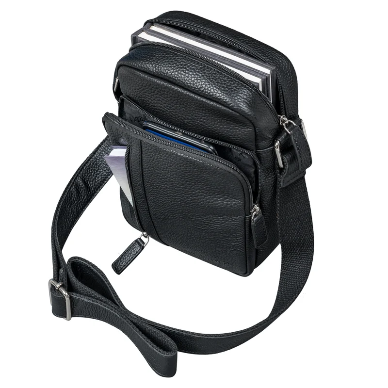 B-WARE "Amadeo" Elegante Umhängetasche Herren Klein Leder 8,3 Zoll Tablet