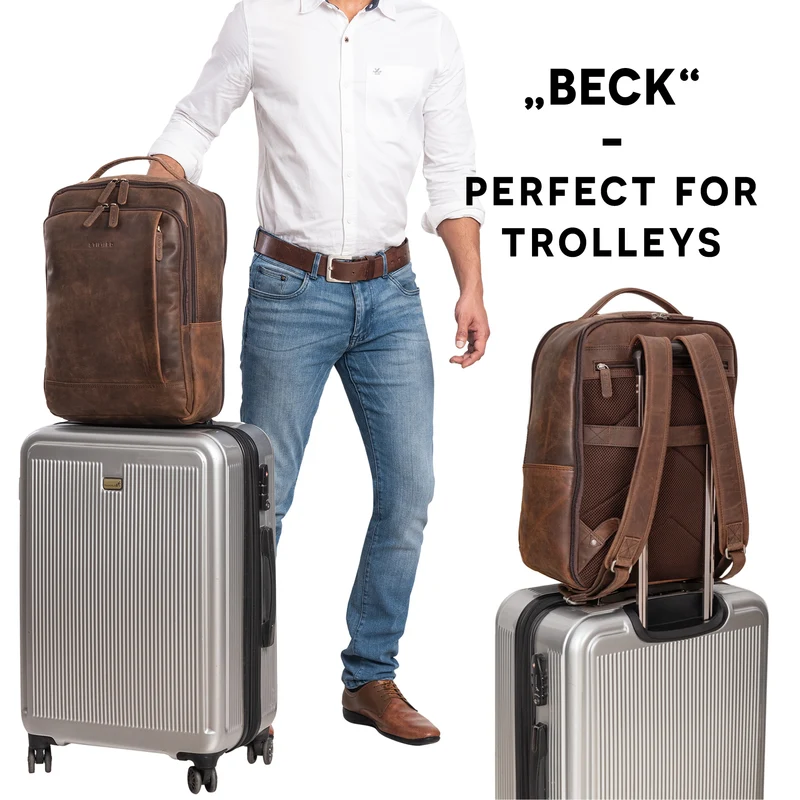 B-WARE "Beck" Business Rucksack Herren Leder