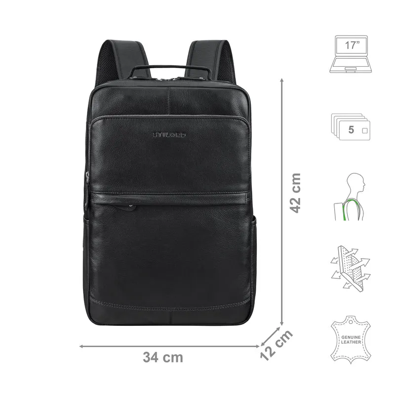 B-WARE "Sasha" Moderner Leder Arbeitsrucksack 17 Zoll Herren und Damen Groß