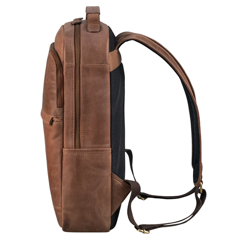 B-WARE "Sasha" Moderner Leder Arbeitsrucksack 17 Zoll Herren und Damen Groß