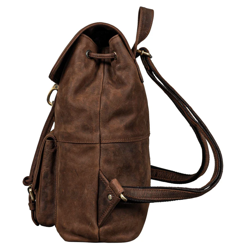 B-WARE "Kacey" Daypack Damen Leder 13.3 Zoll Lederrucksack Unirucksack