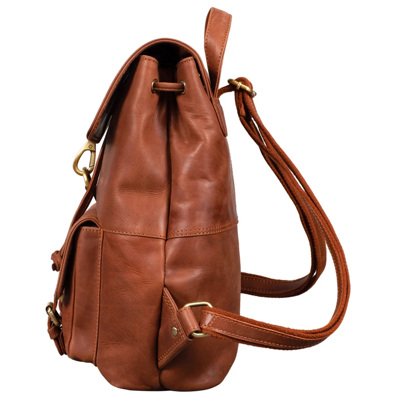 B-WARE "Kacey" Daypack Damen Leder 13.3 Zoll Lederrucksack Unirucksack