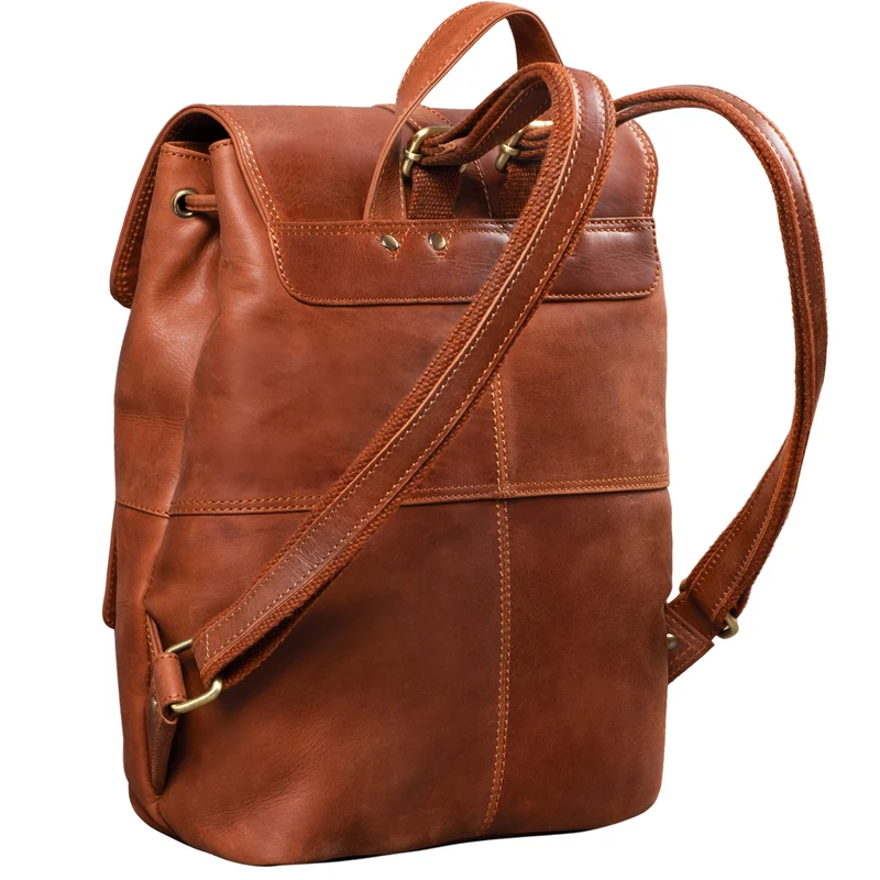 B-WARE "Kacey" Daypack Damen Leder 13.3 Zoll Lederrucksack Unirucksack