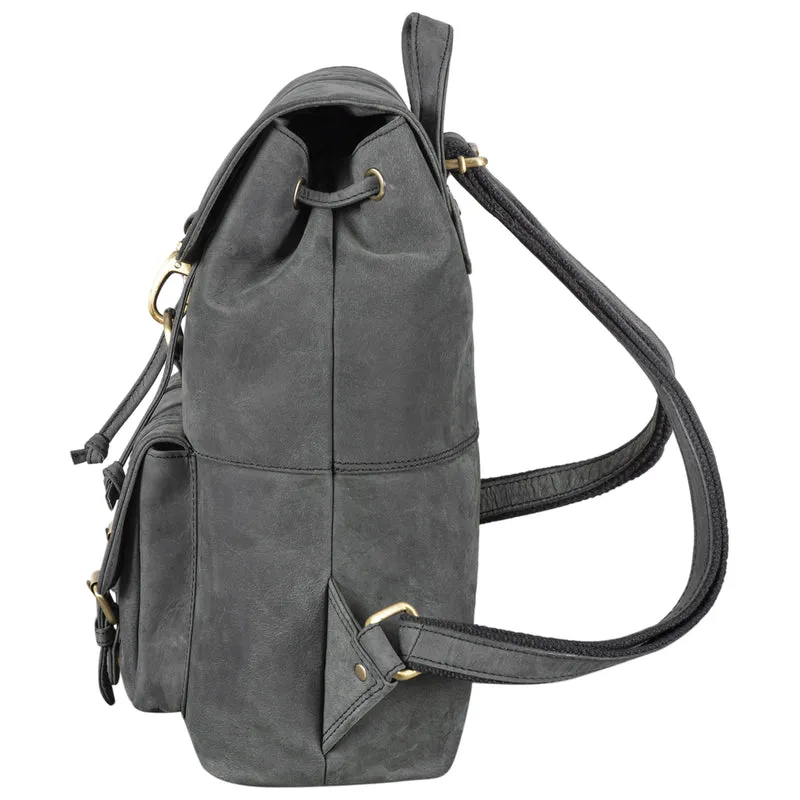 B-WARE "Kacey" Daypack Damen Leder 13.3 Zoll Lederrucksack Unirucksack