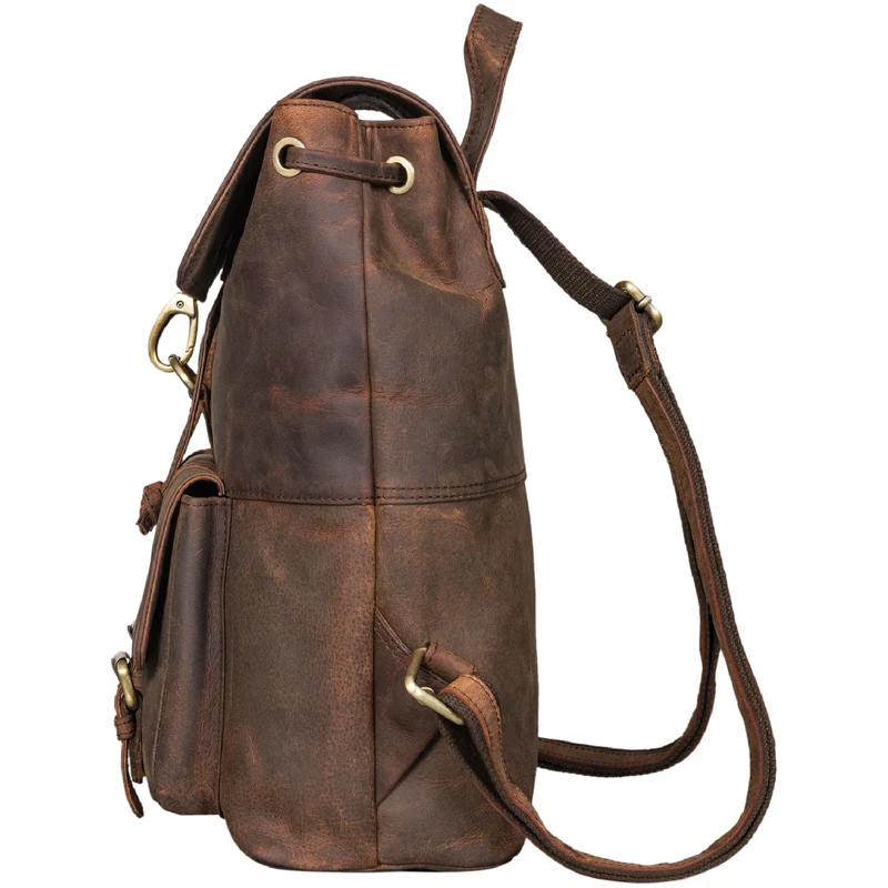B-WARE "Kacey" Daypack Damen Leder 13.3 Zoll Lederrucksack Unirucksack