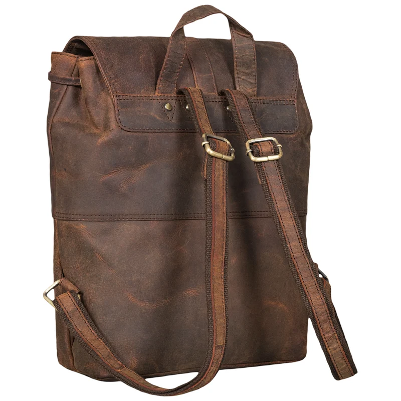 B-WARE "Kacey" Daypack Damen Leder 13.3 Zoll Lederrucksack Unirucksack