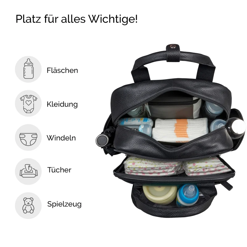 B-WARE "Fiena" Lässiger Leder Wickelrucksack Groß