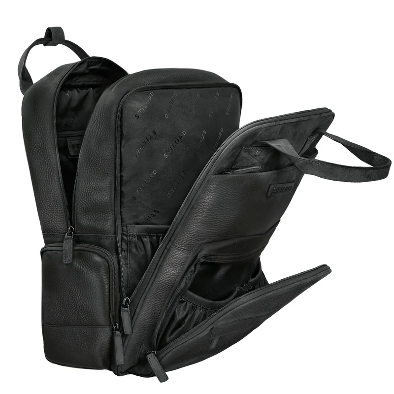 B-WARE "Fiena" Lässiger Leder Wickelrucksack Groß