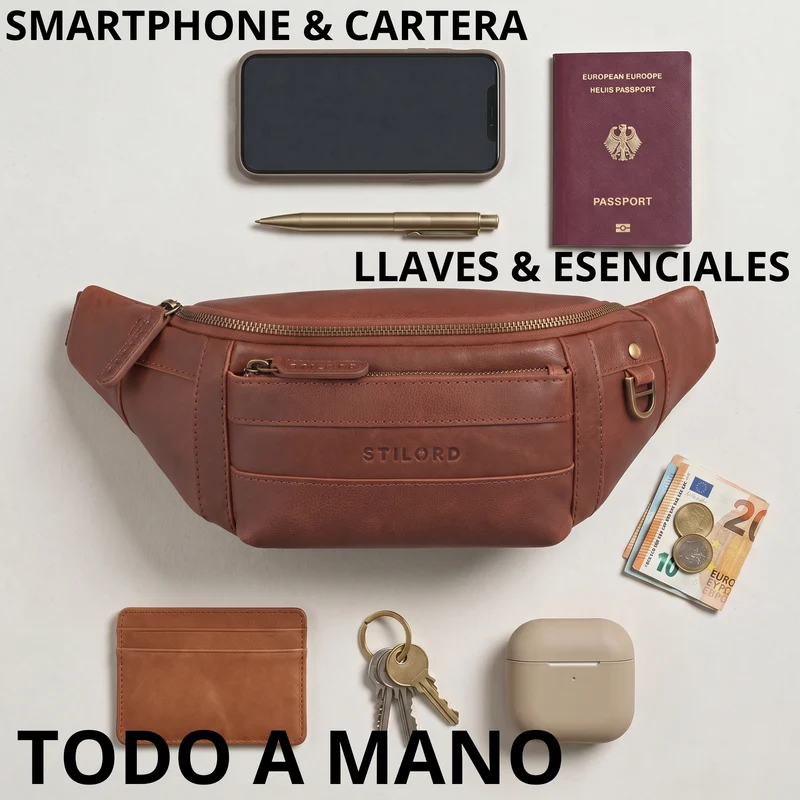 "Adelmo" Zeitlose Bauchtasche Herren Leder Vintage